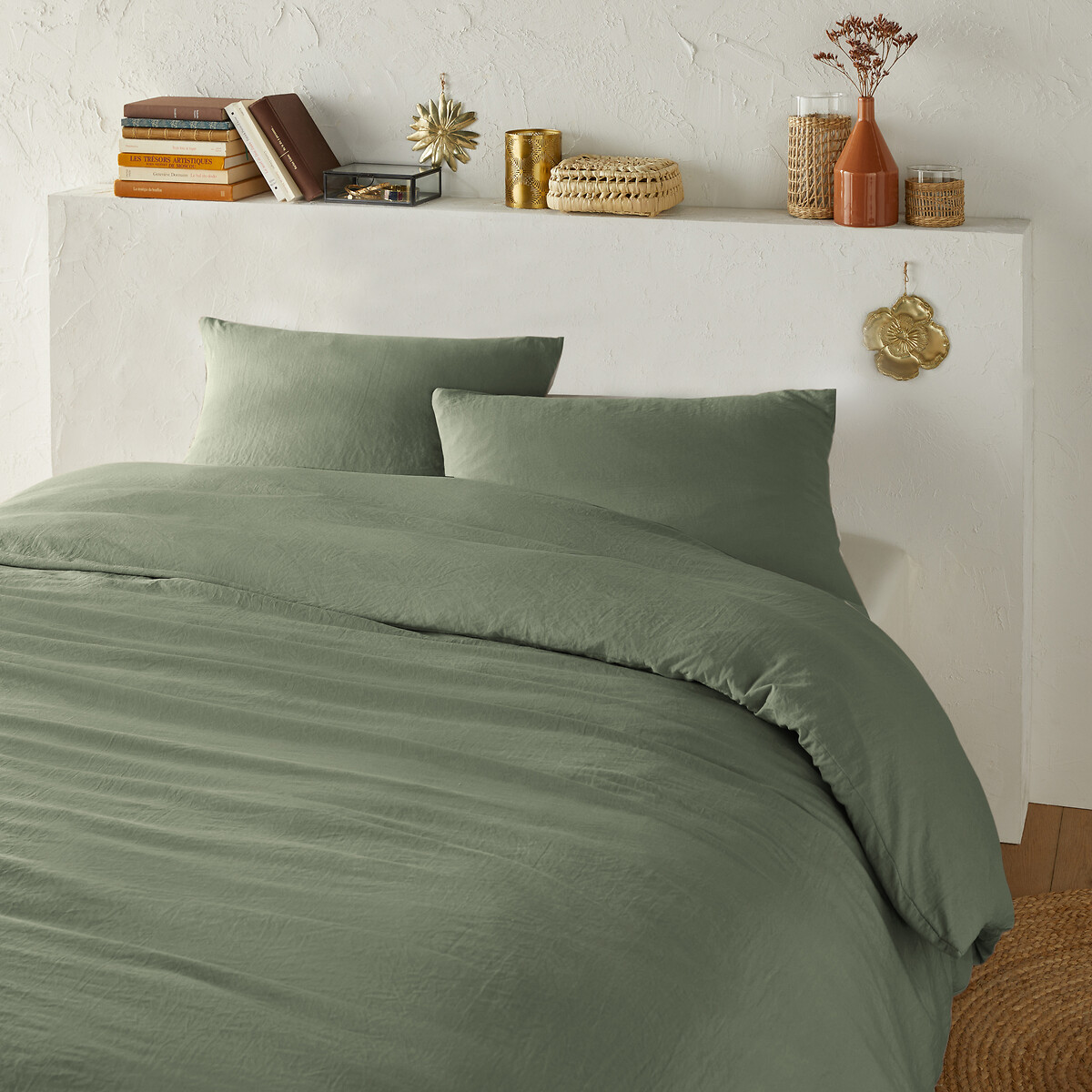 LA REDOUTE INTERIEURS<br>Conjunto de cama em microfibra lavada e poliéster reciclado