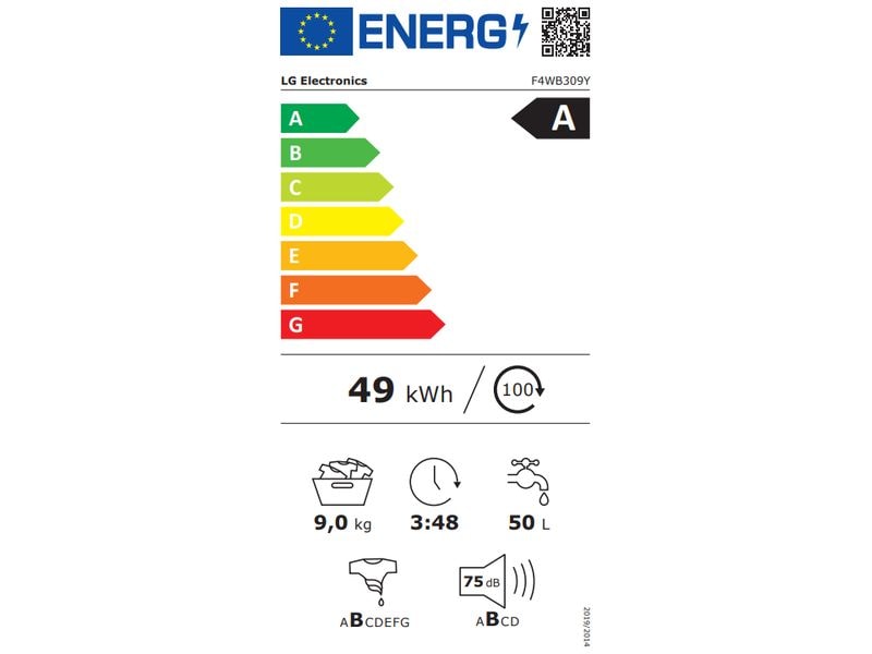 LG Waschmaschine Essence F4WB309Y Links Frontloader mit 9 kg Ladekapazität