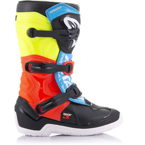 Alpinestars - Bottes enfant Tech 3s Youth - 2020 Noir / Jaune fluo / Rouge fluo / Bleu
