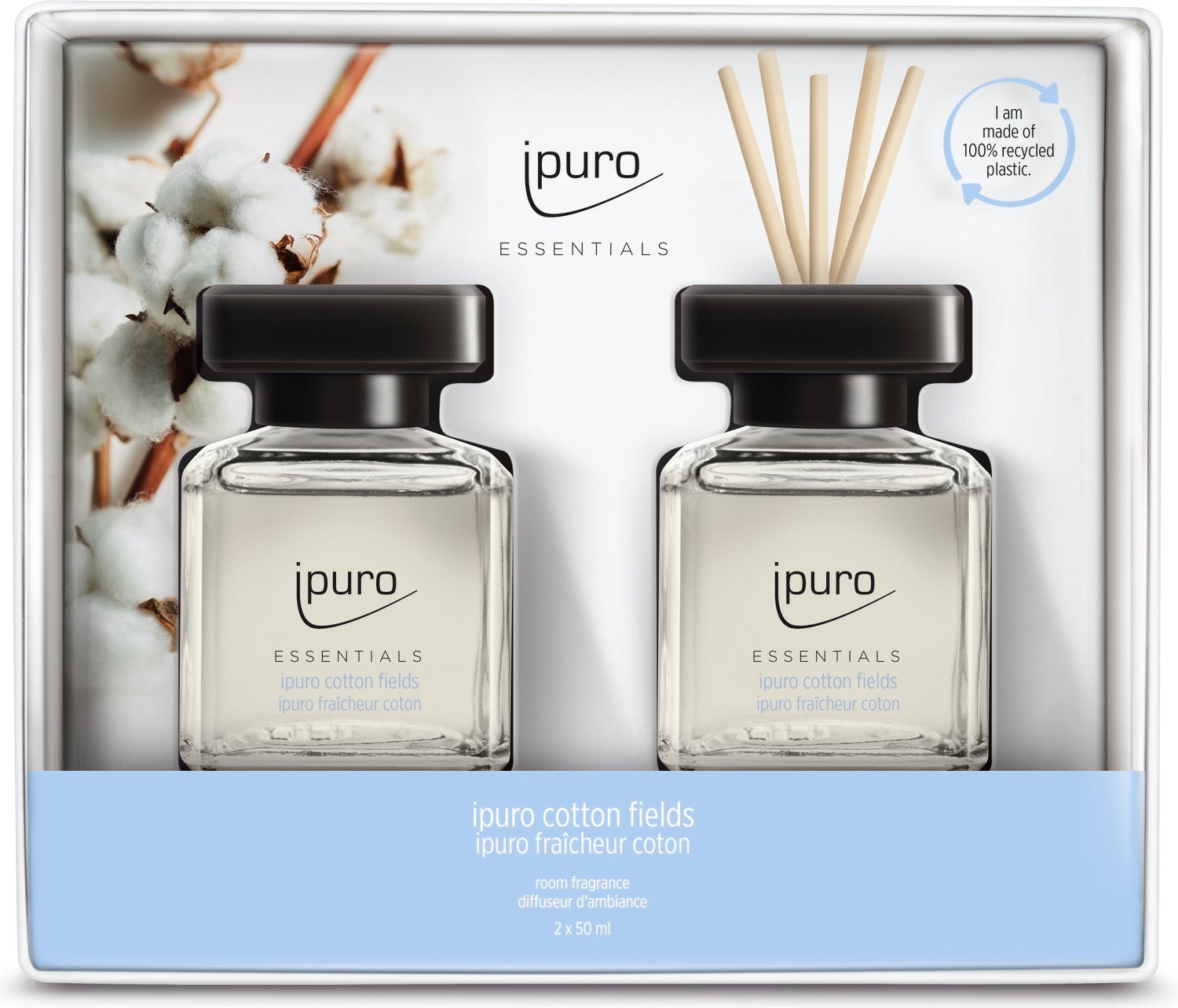 Ipuro geurstokjes Essentials Cotton Fields 50 ml 2 stuks