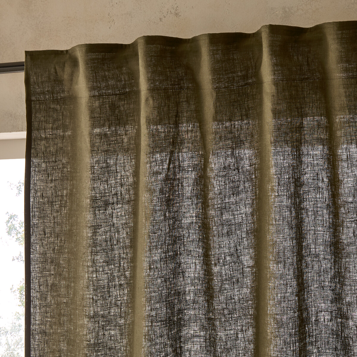 AM.PM<br>Cortina de linho lavado com acabamento em babados, Privado