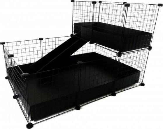 C&C Modulært bur 3x2 + Loft 2x1+ sort rampe