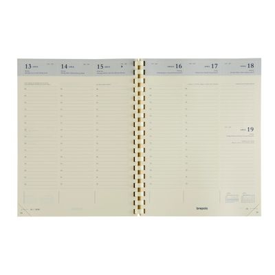 Agenda spiralé Timing - 1 semaine sur 2 pages - 17 x 22 cm - recharge- Brepols