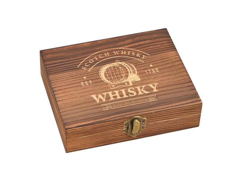 G. Wurm Whiskysteine in Holzbox 15-teilig, Silber Whiskysteine-Geschenkset