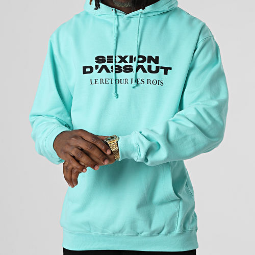 Sweat Capuche Le Retour des Rois Bleu Clair Noir