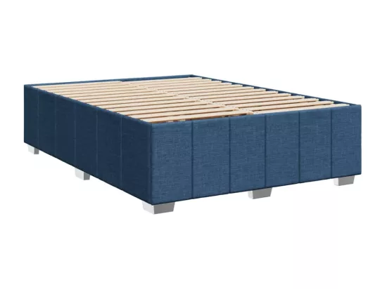 Sommier à lattes de lit avec matelas Bleu 160x200 cm Tissu
