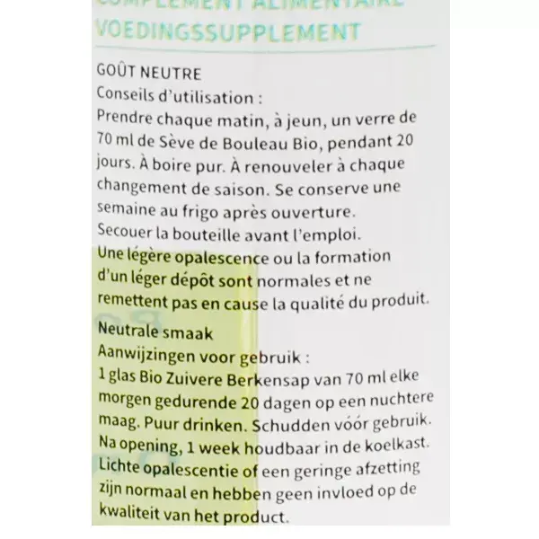Be-Life Sève de Bouleau Bio 500ml