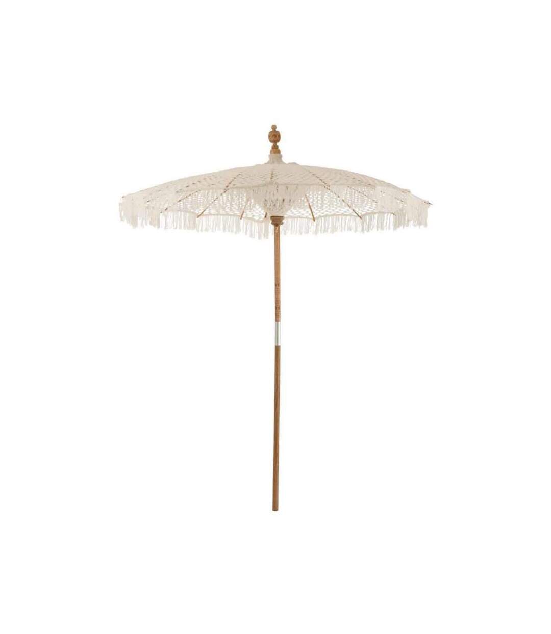 Paris Prix - Parasol Déco macramé 249cm Blanc
