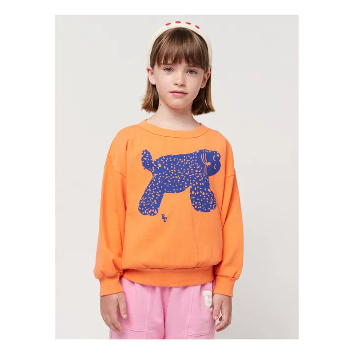 Bobo Choses Sweat Coton Bio Chat | Orange
