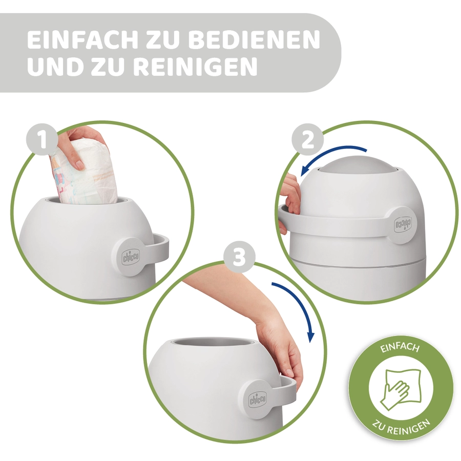 chicco Windeleimer Odour Off in grau