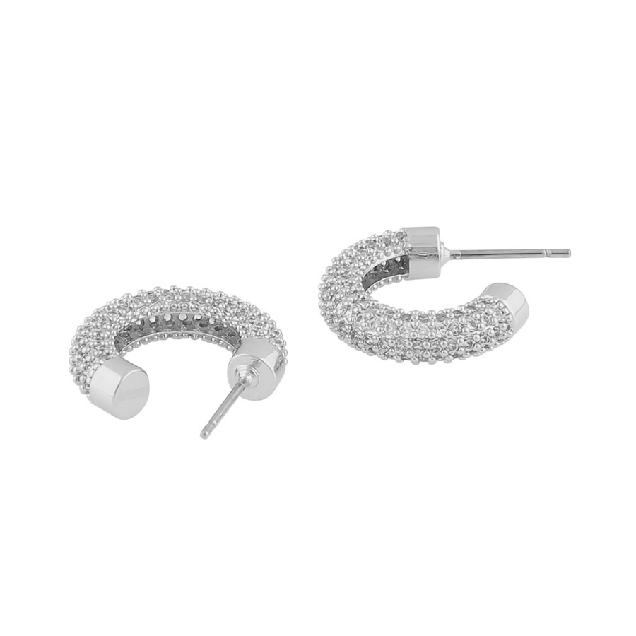 Snö Of Sweden Pillow Stone Oval Earring Silver/Clear Onesize