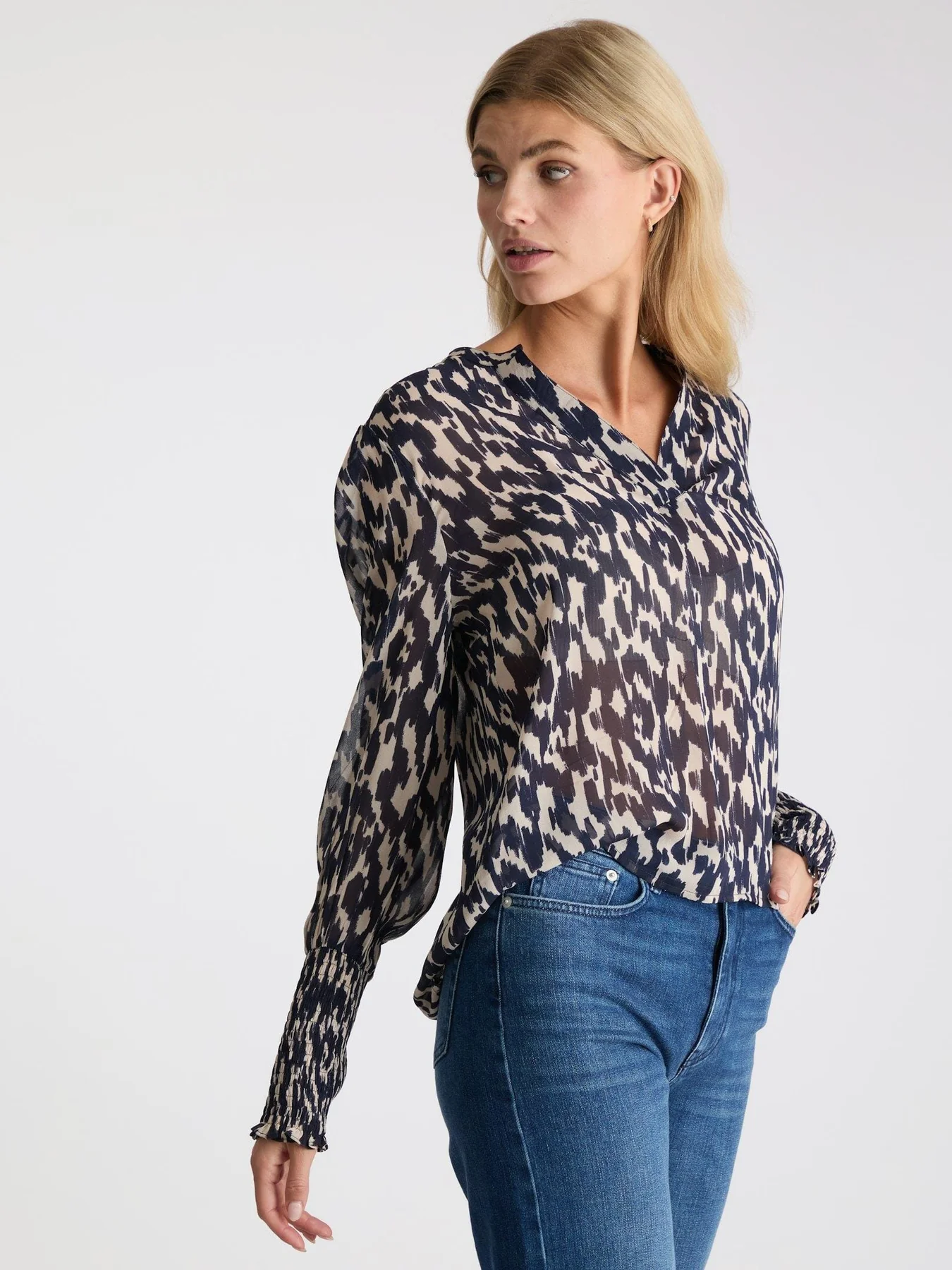 Neo Noir Landa Distressed Blouse