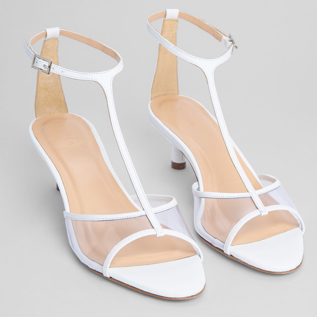By Far Sandales en Cuir Baby blanches - Talon 5 cm