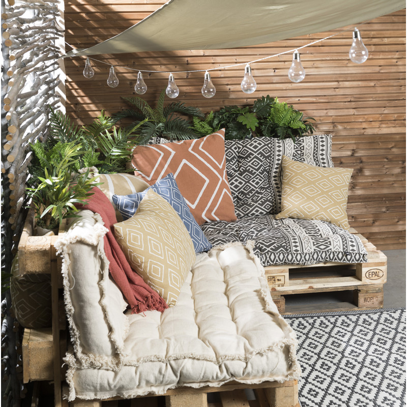 Luxe palletkussens 120x80 cm - naturel - set van 2