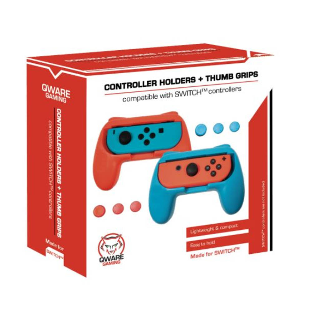 Qware Switch gaming handgrip - blauw/rood