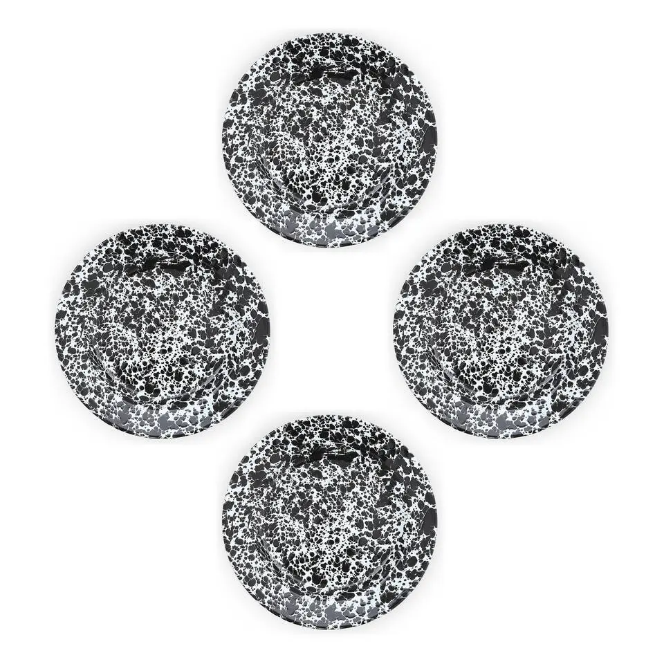 Crow Canyon Home Dinerborden Splatter - Set van 4 - Zwart