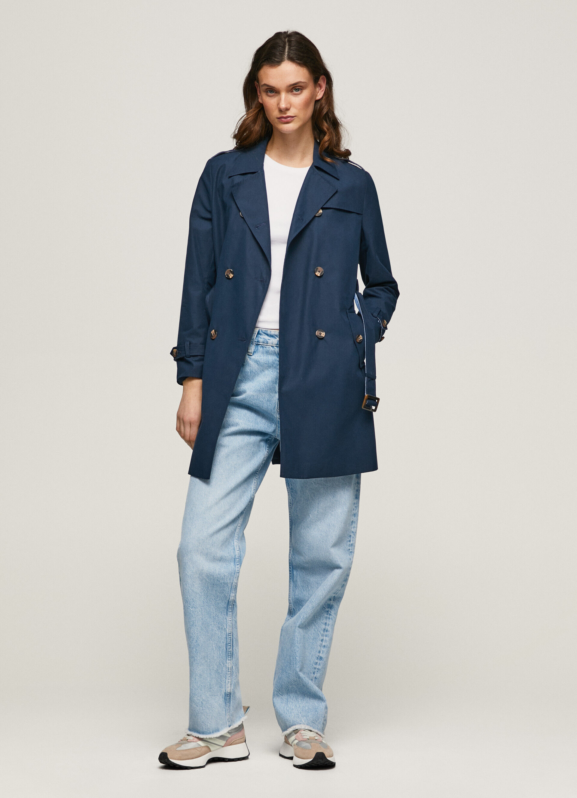 GABARDINE CLÁSSICA EM SARJA - azul Dulwich