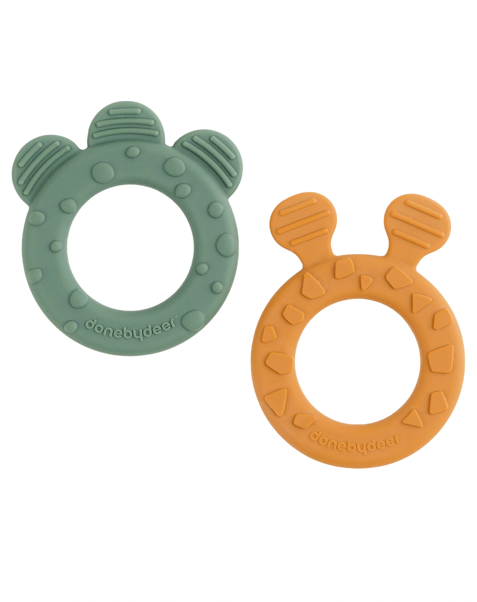 Beißring DEER FRIENDS 2er Pack in senfgelb/grün