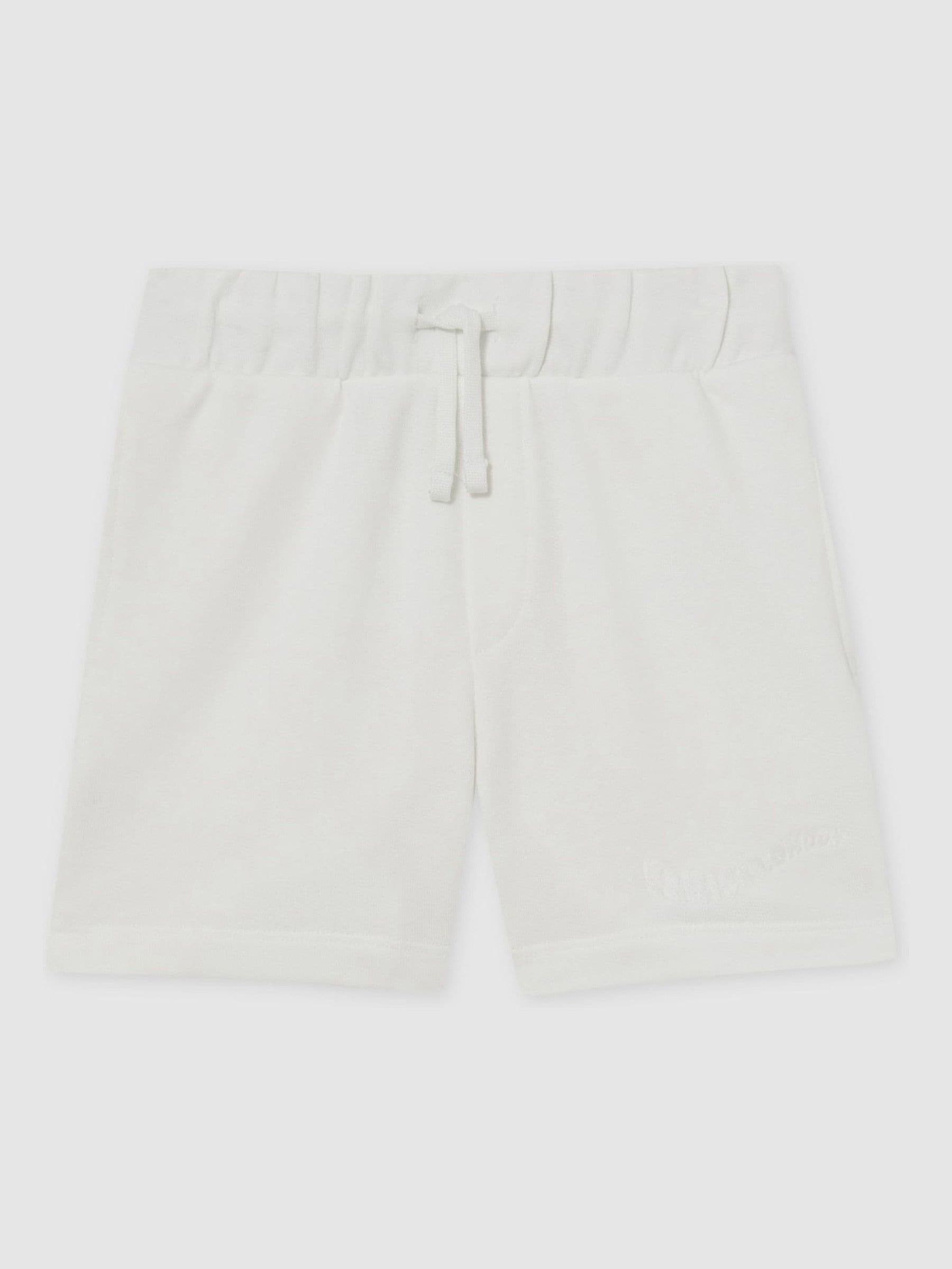 Off White - Reiss Perry Cotton Brand-Embroidered Shorts