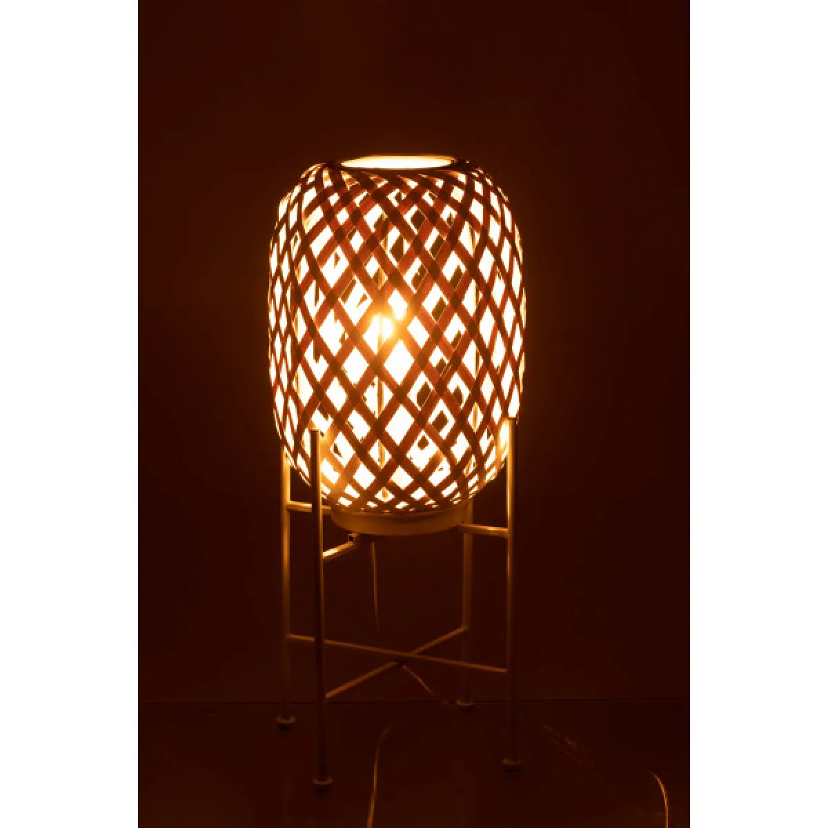 Dansmamaison Lampadaire Bambou - Blanc