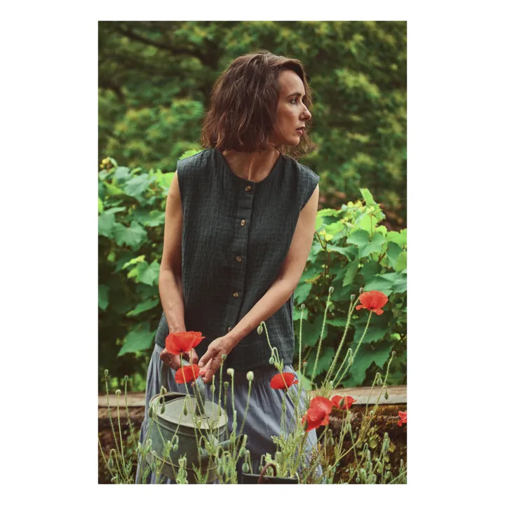 Poudre Organic Gilet Sans Manches Vanille - Collection Femme | Noir