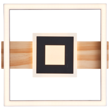 Brilliant plafondlamp Baldo 24w 2600lm zwart/hout