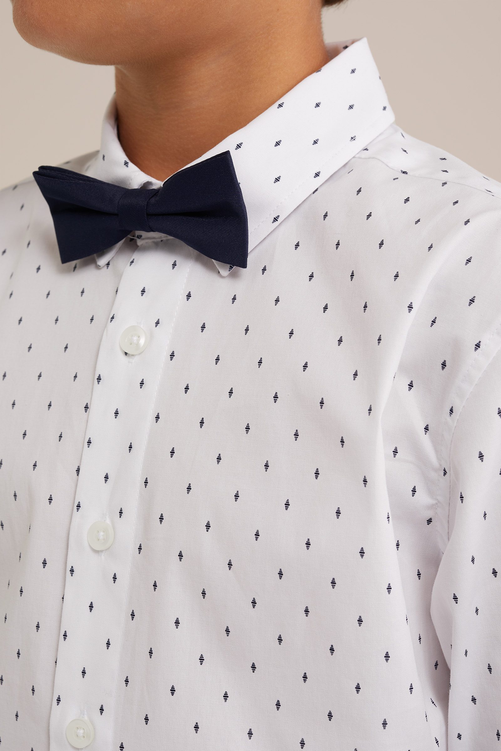Jongens overhemd met afneembare vlinderdas WE Fashion Wit