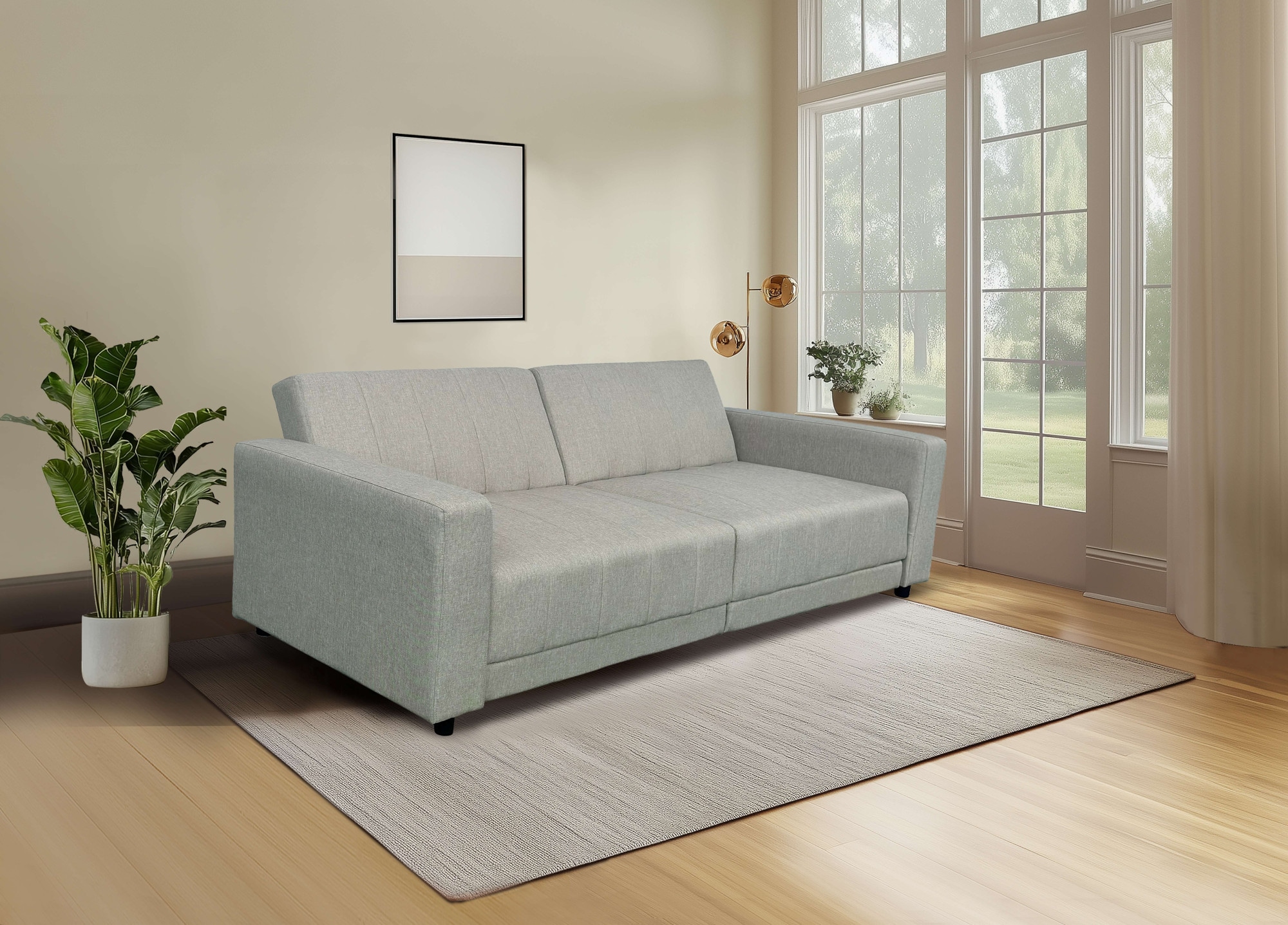 Dorel Home 3-Sitzer »Allie II Schlafsofa 225 cm« Bett-Funktion (108/190cm), Rückenlehne 2-teilig, mit Steppung