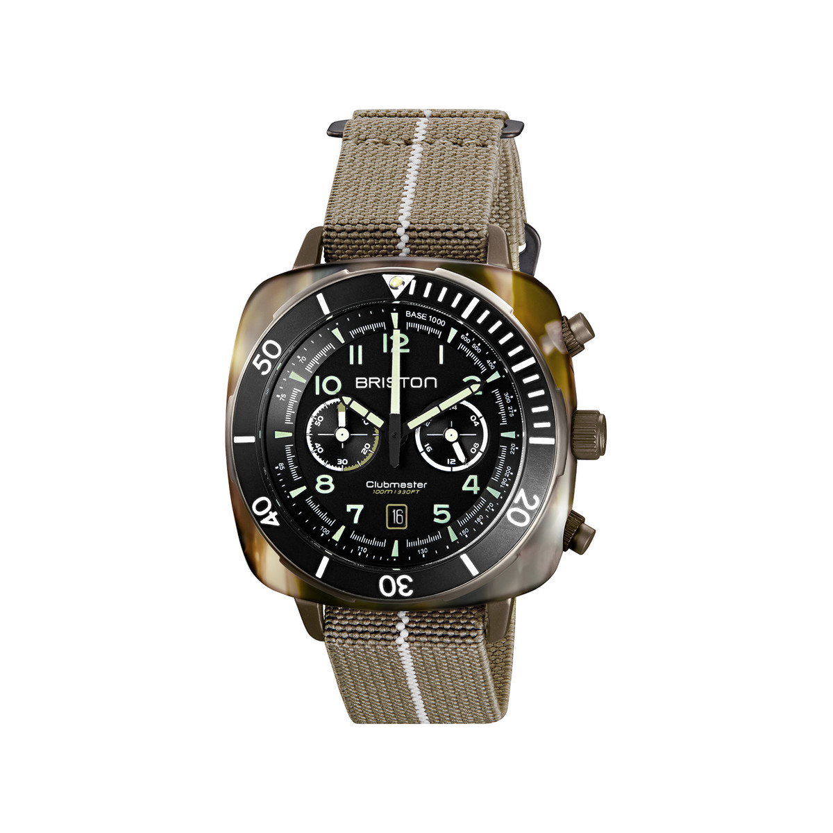 Montre BRISTON clubmaster outdoor homme bracelet tissu noir