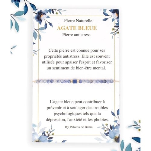 Bracelet agate bleue
