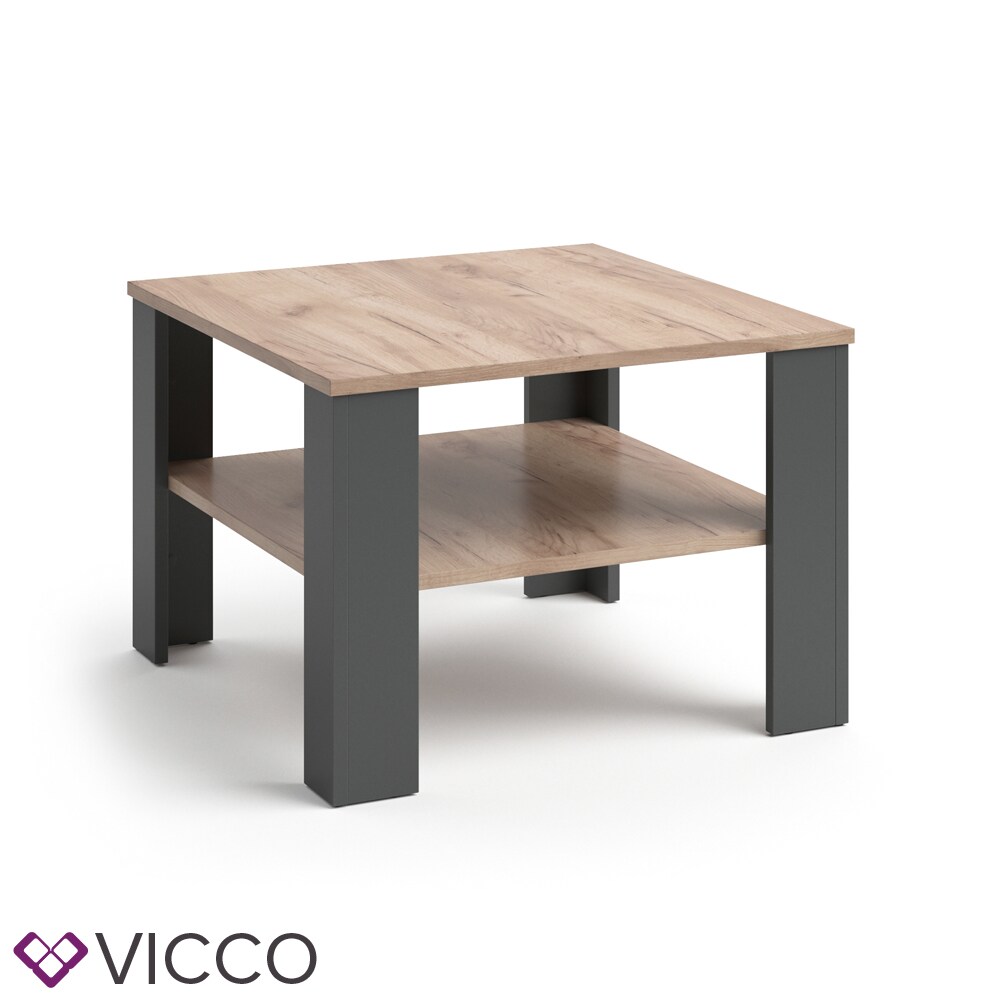 VICCO Couchtisch HOMER Anthrazit Sand 60x60 cm - Wohnzimmer Sofatisch Kaffeetisch