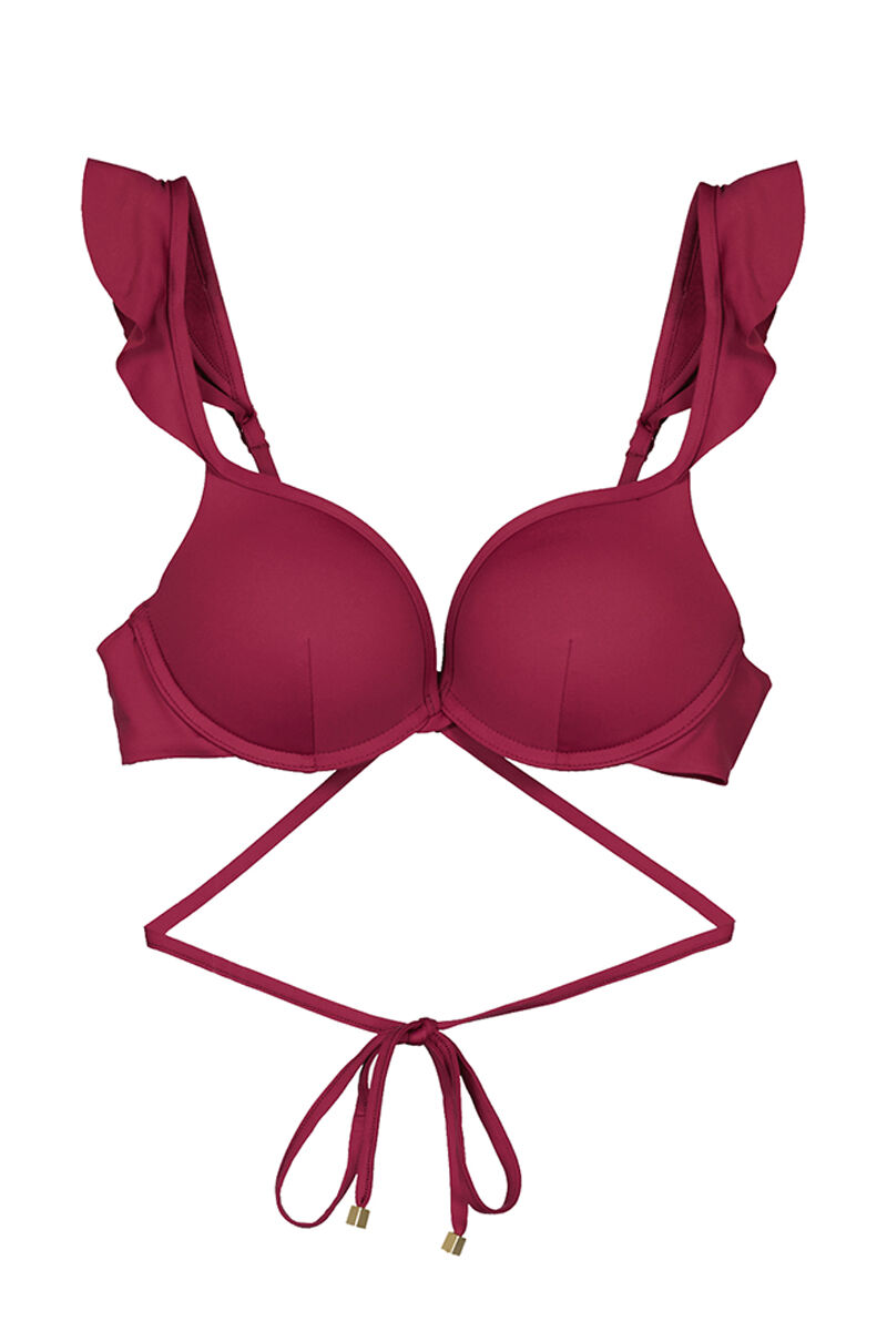 Top bikini super push up tiras granate - burdeos