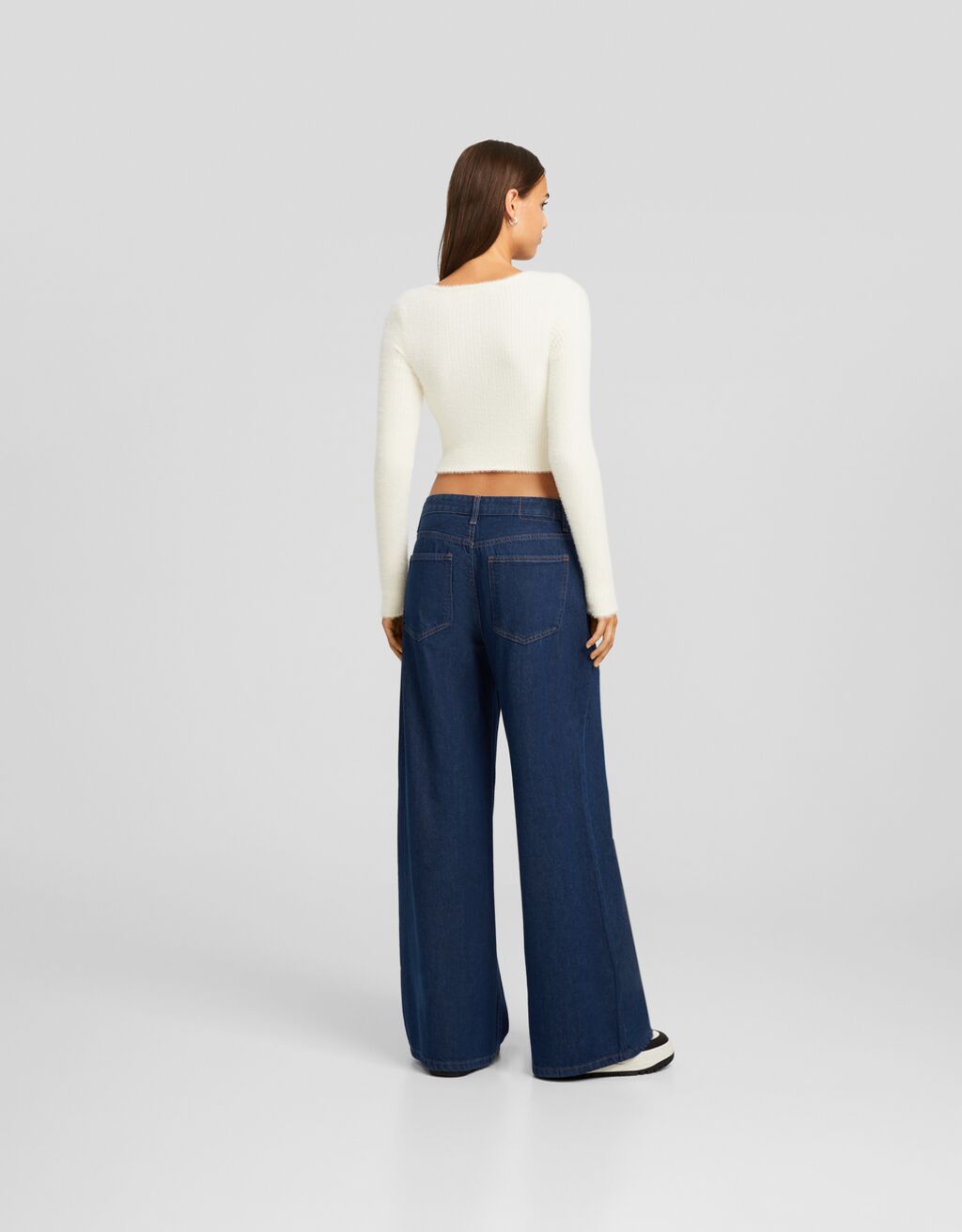 calça jeans de perna larga