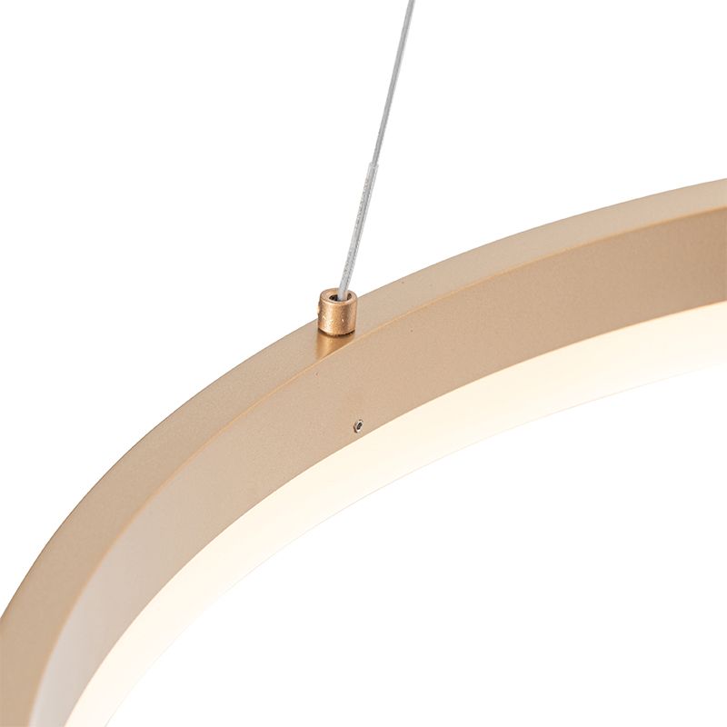 Design hanglamp goud 60 cm incl. LED 3-staps dimbaar - Anello