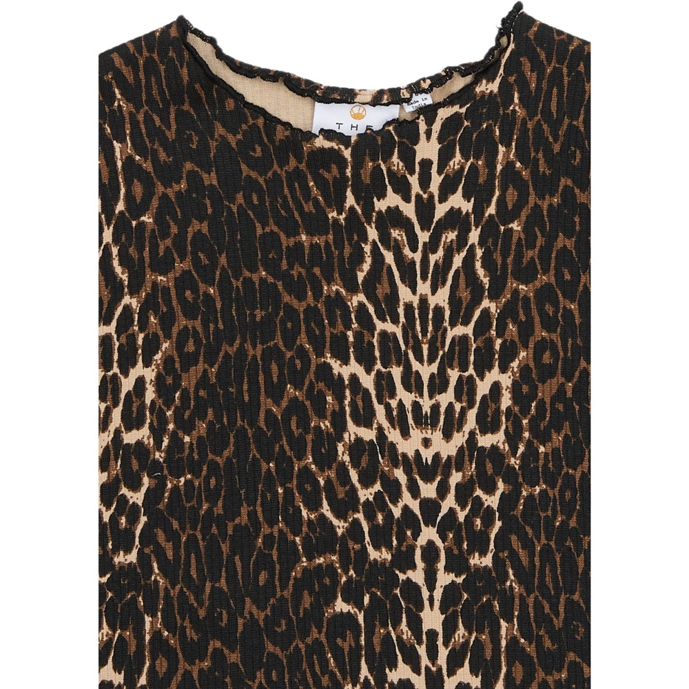 Køb The New Oxford Tan AOP Ellen Rib T-Shirt