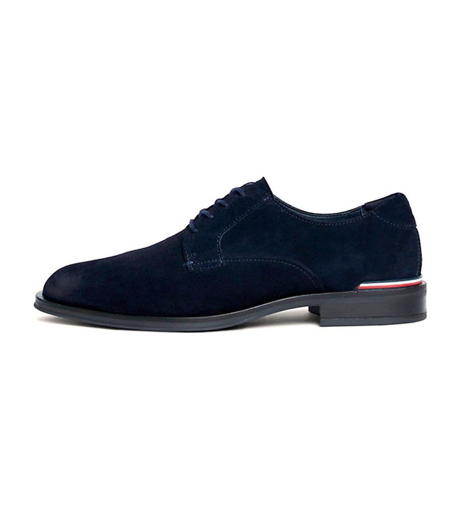 Sapatos Derby Tommy Hilfiger Signature em couro azul-marinho