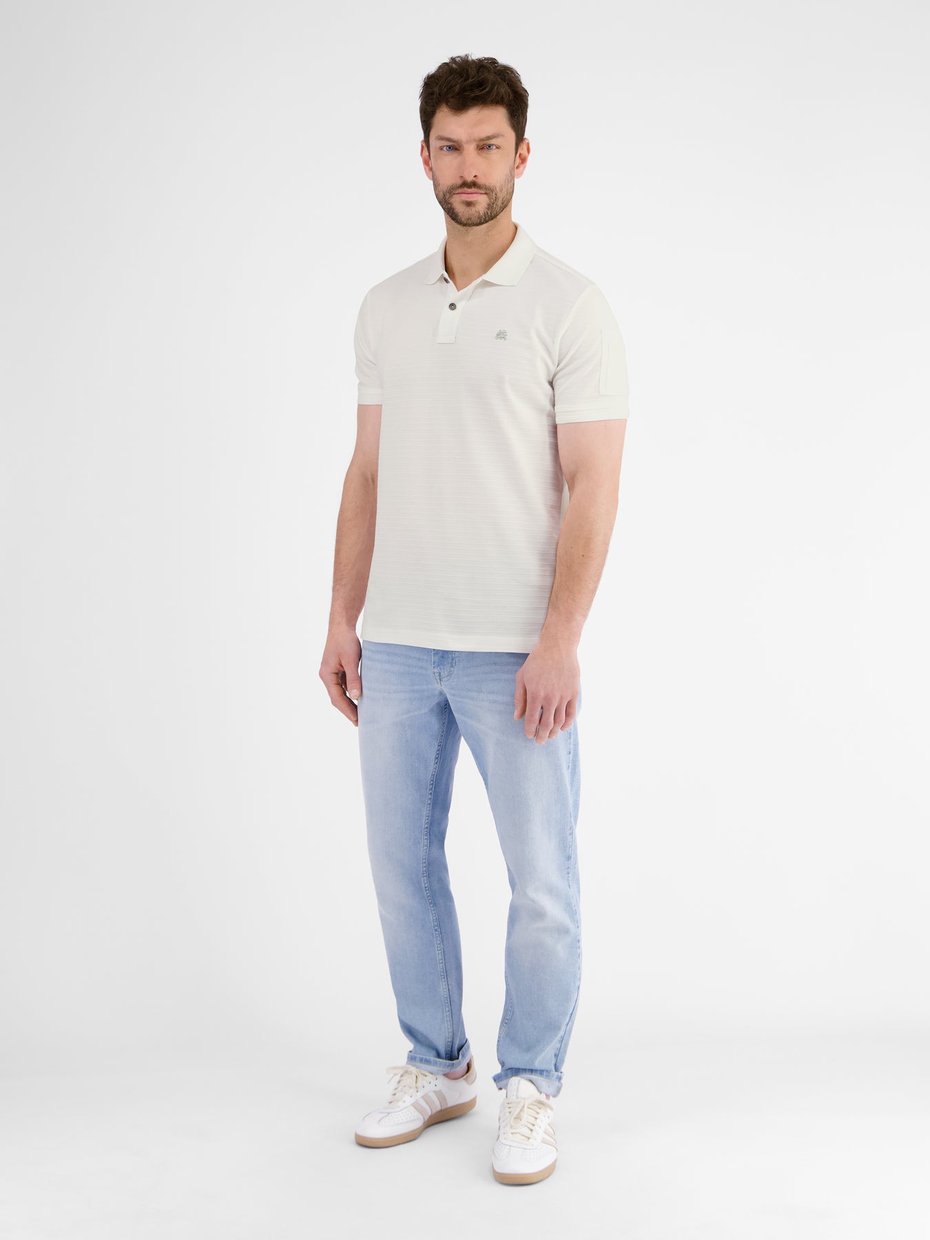 Herren Poloshirt, tonal gestreift