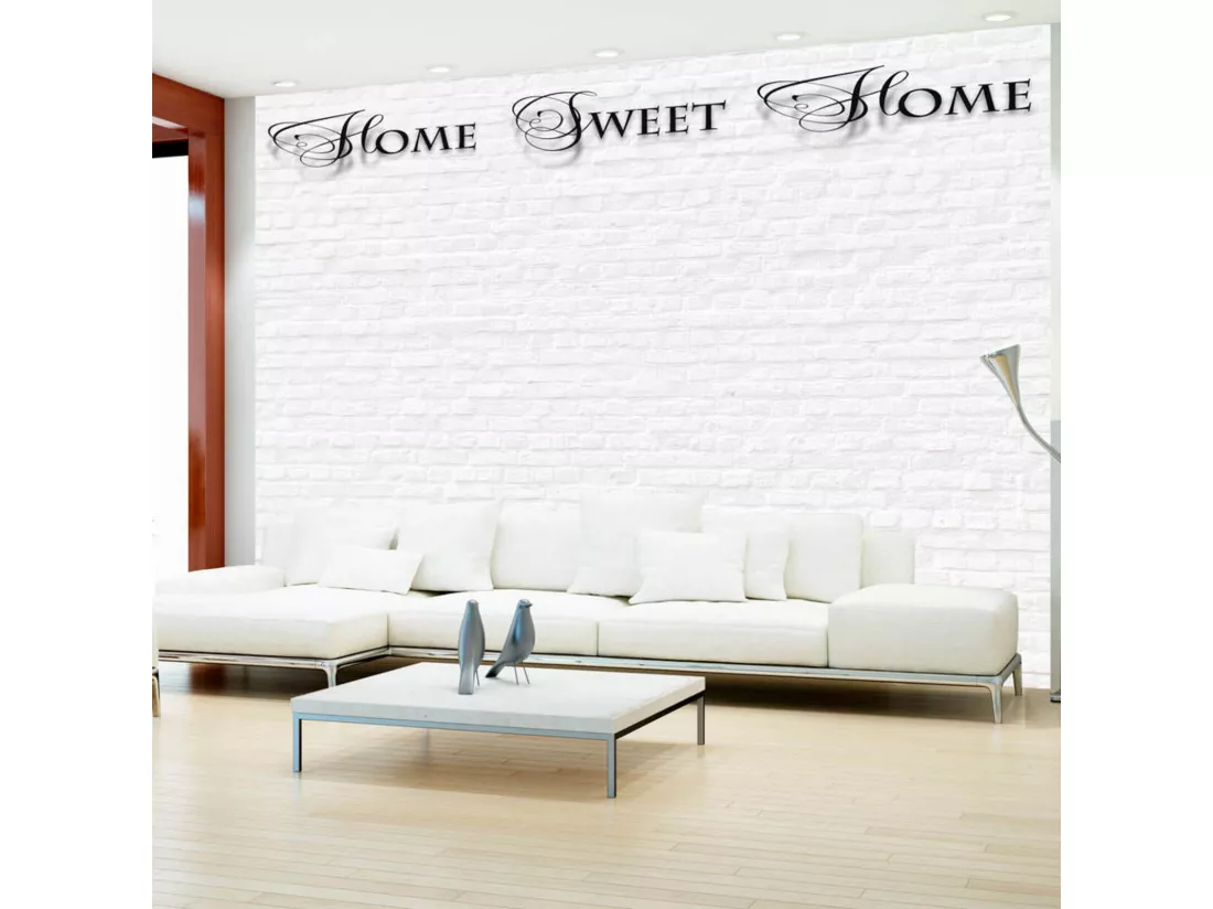 Papier peint maison, mur blanc de la maison douce - 300 x 210 cm
