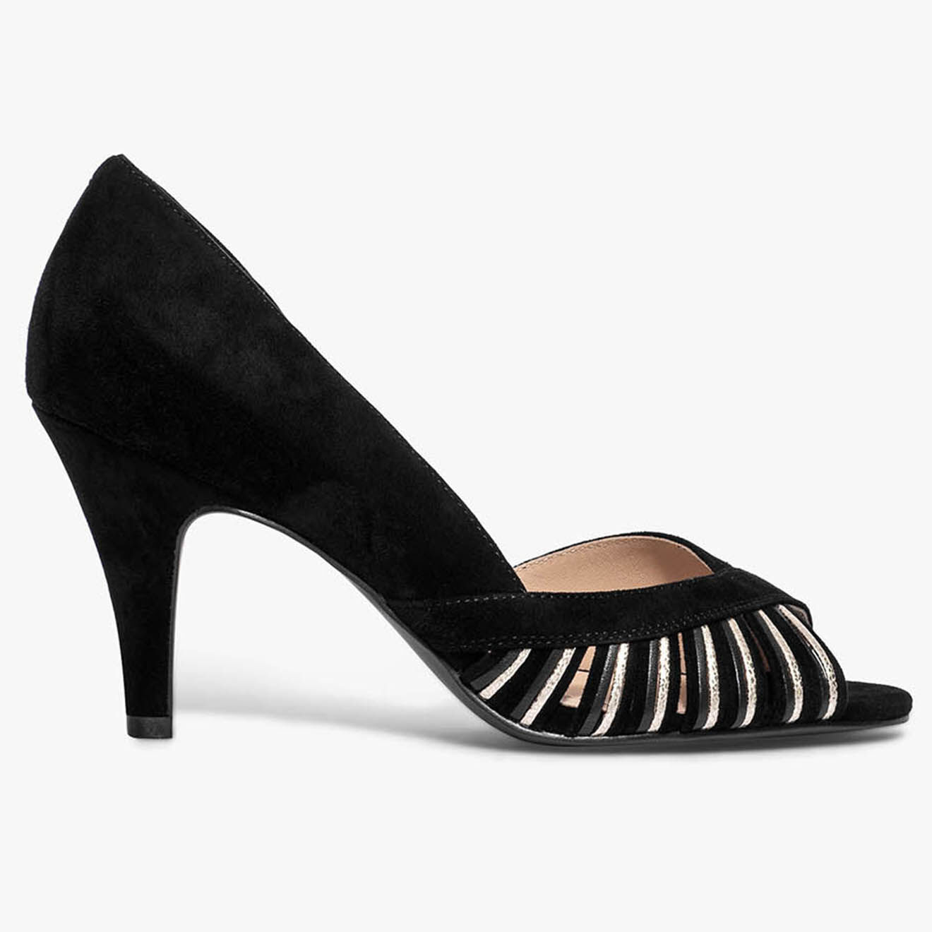 Bocage Escarpins en Velours de Cuir Delaware noirs - Talon 8.5 cm