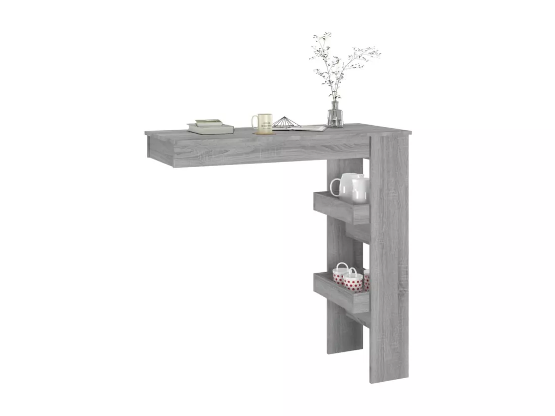 Table bar murale Sonoma gris 102x45x103,5 cm Bois d'ingénierie