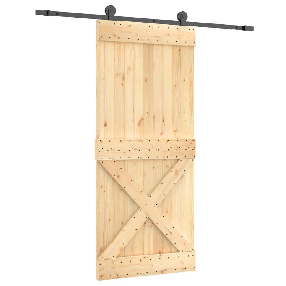 vidaXL Porte coulissante pin massif 90x210 cm