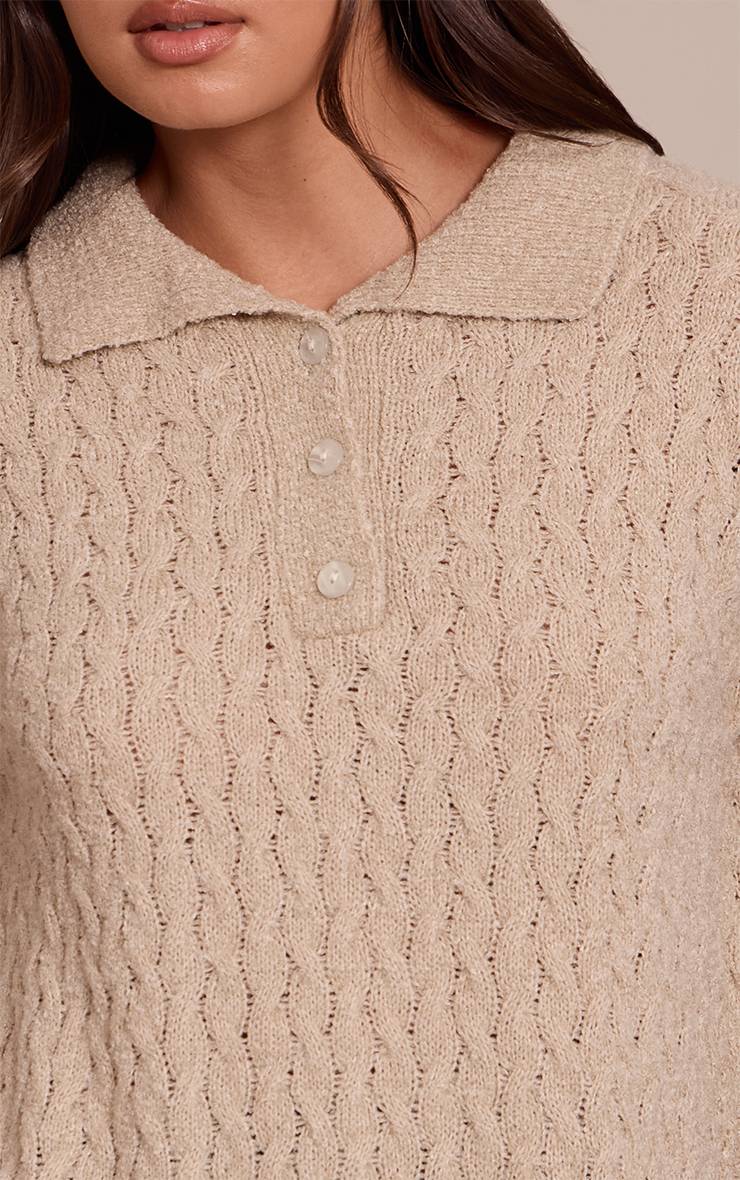 Avoine Robe Chemise Mini En Maille Torsadée Bouclée