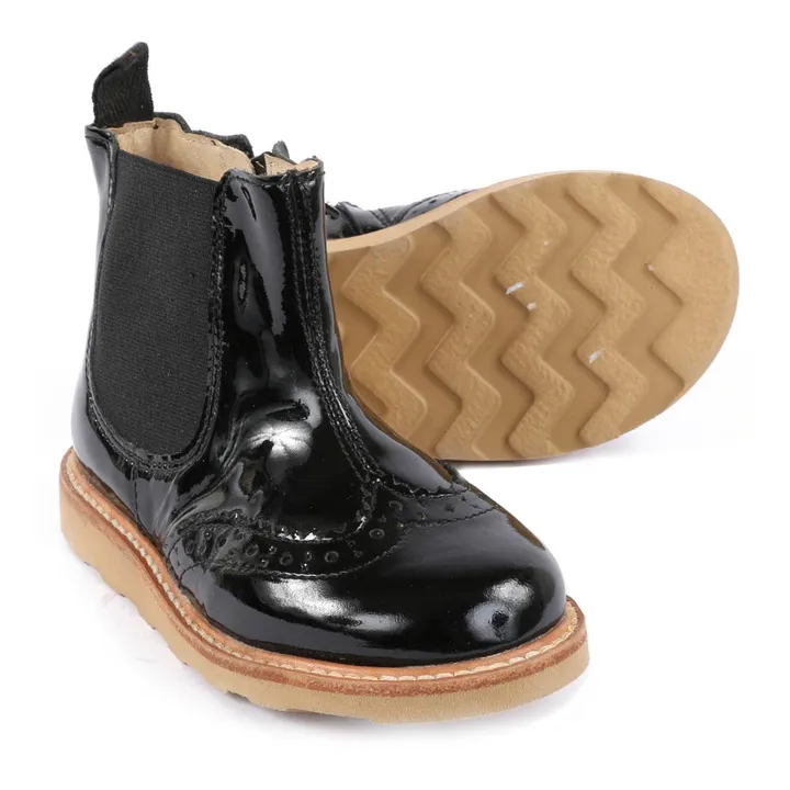 Young Soles Boots Chelsea Cuir Vernis Francis | Noir
