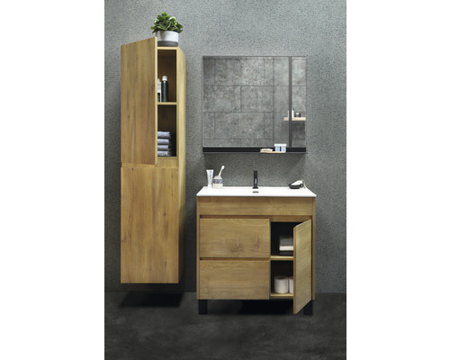 Badkamerspiegel Sofi 80 x 75 cm met metalen plankje
