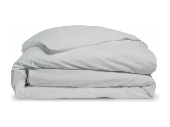 Housse de couette Gris clair en percale de coton - 140x200cm