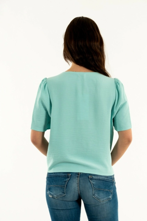 chemisier manches courtes only mette pastel turquoise