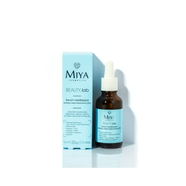 Miya Cosmetics BEAUTY .Lab Hydraterend Serum met drievoudig hyaluronzuur 2% 30 ml