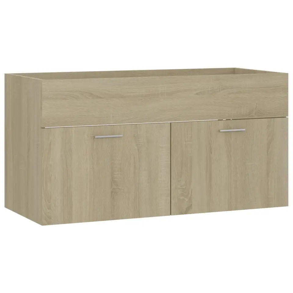 vidaXL - Wastafelkast - Bruin - Bewerkt hout - 90 x 38.5 x 46 cm