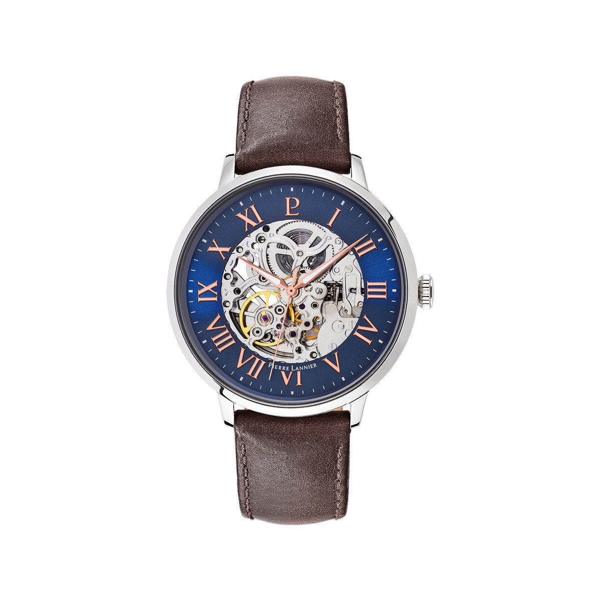Montre Pierre Lannier homme automatique acier cuir