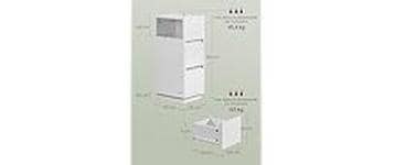 Nachttisch 2er Set 25 x 65 cm, Weiss<br>Nachttisch-Set mit je 2 Schubladen